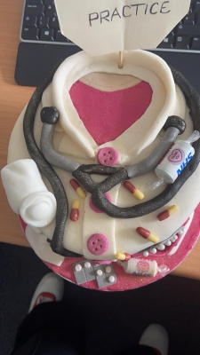 A beautiful cake handmade by one of our patients to say thank you