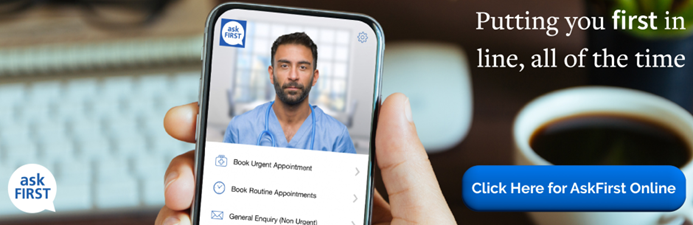 Download the Ask First App to manage your appointments or book a flu jab 